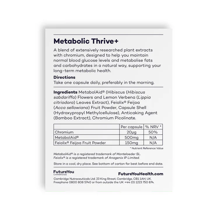 FutureYou Cambridge Metabolic Thrive+ 28 Capsules detail 2