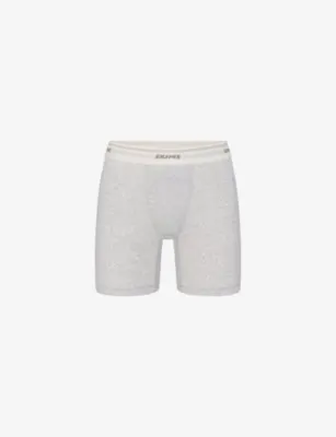 SKIMS Cotton Rib 5in Stretch-Cotton Boxer Briefs - LIGHT HEATHER GREY detail 2