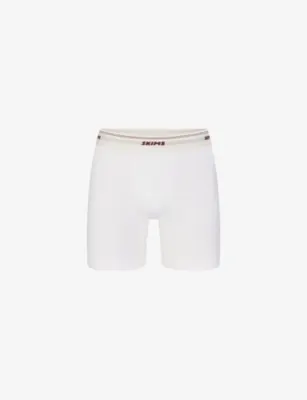 SKIMS Cotton Rib 5in Stretch-Cotton Boxer Briefs - LIGHT HEATHER GREY