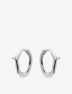 SHAUN LEANE Rose Thorn Mini Sterling-Silver Hoop Earrings