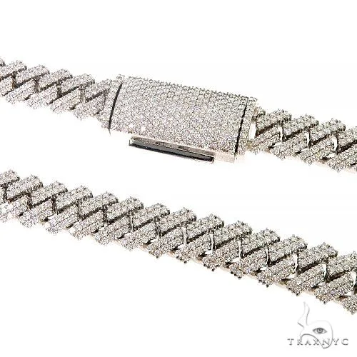 AHMED - MOON JEWELRY Prong Set Diamond Cuban Chain 66851 in Rose – Chain