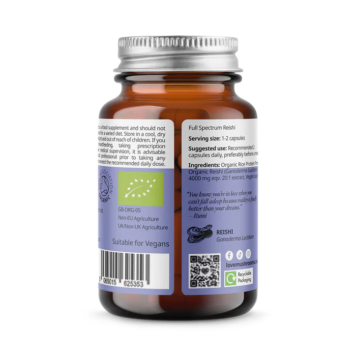 Love Mushrooms Organic Reishi 4000mg Capsules detail 2