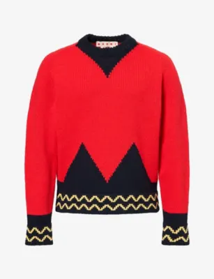 MARNI Mock-Neck Knitted Wool Jumper