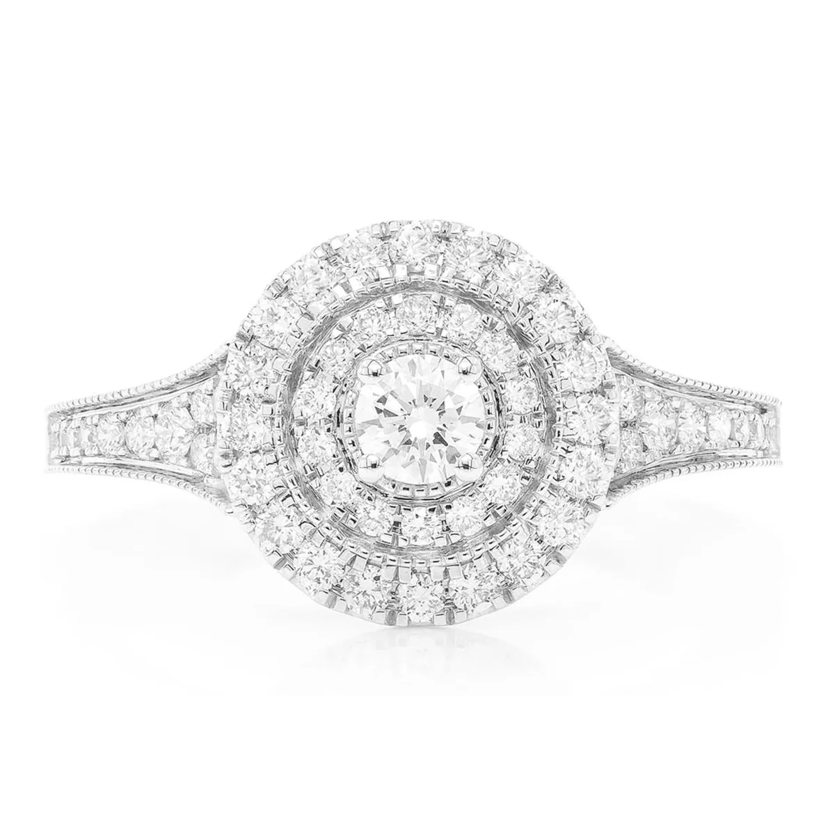 For Him Two Tier Round Diamond Ring in White Gold / Natural Diamond – Ring