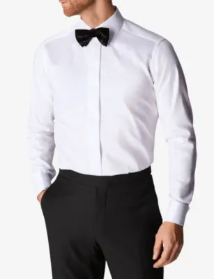 ETON Cutaway-Collar Contemporary-Fit Cotton-Dobby Tuxedo Shirt - 15.75 in WHITE, additional product view 2