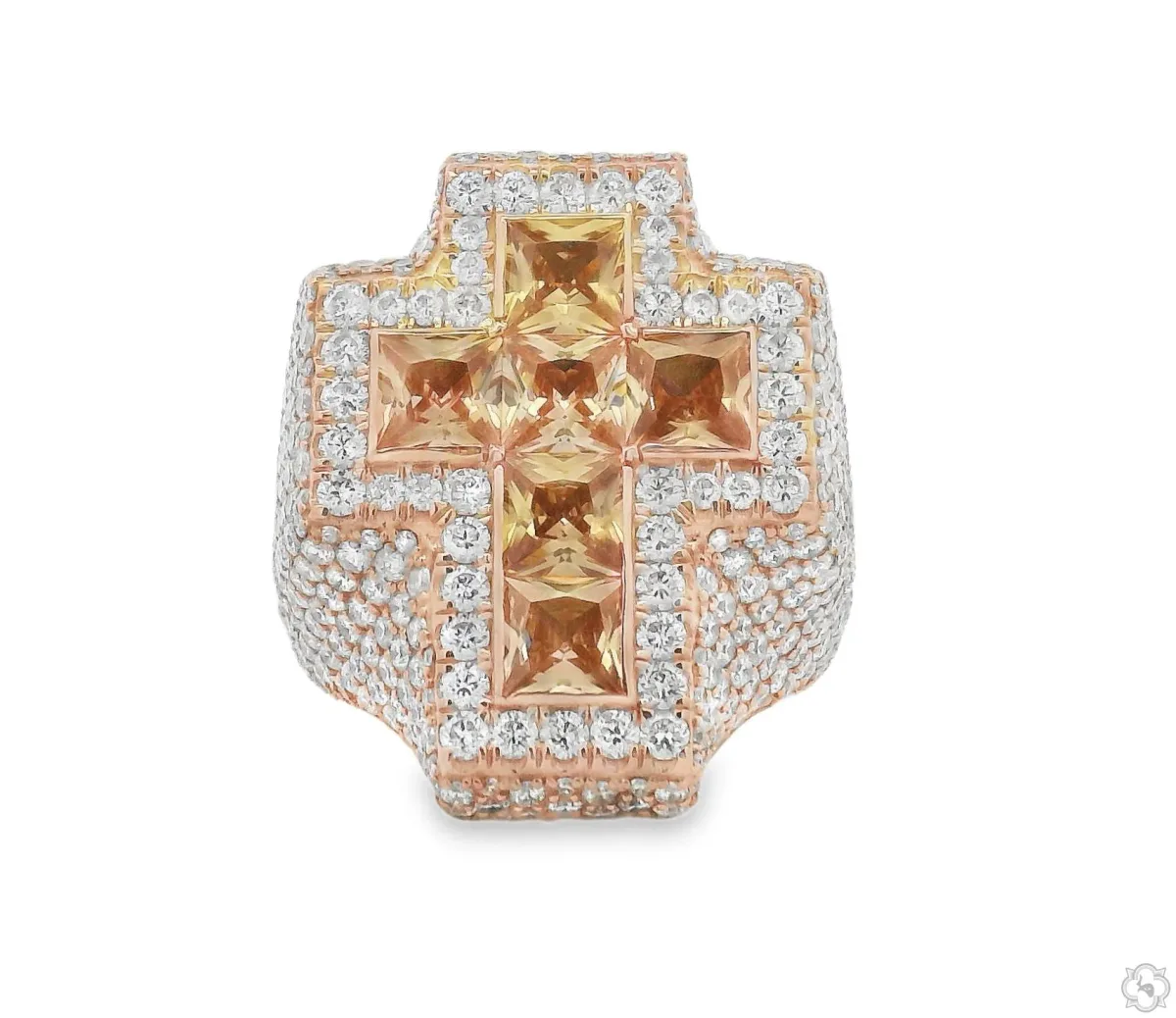 MICKY - ICEBERG Iceberg Quartz Crystals Cross Ring 70371 in Rose / 10 – Ring