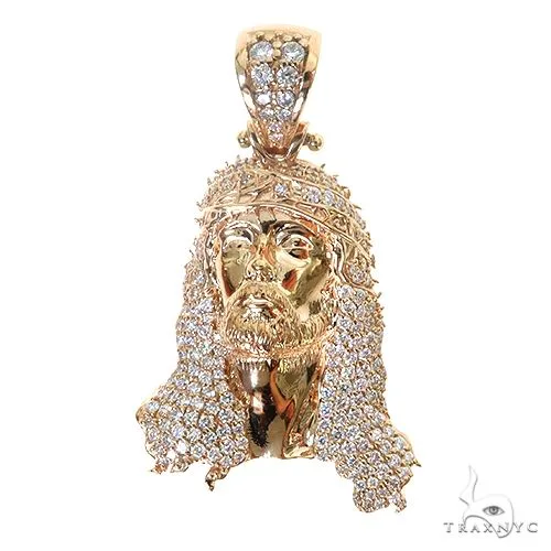 RINA - For Him FACTORY For Him Jesus Head Diamond Pendant 67458 in Rose Gold – Pendant