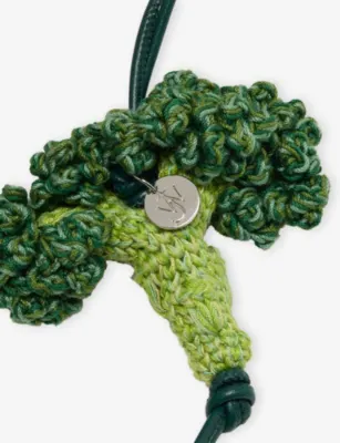 JW ANDERSON Broccoli Hand-Crocheted Cotton Charm in GREEN, additional product view 2