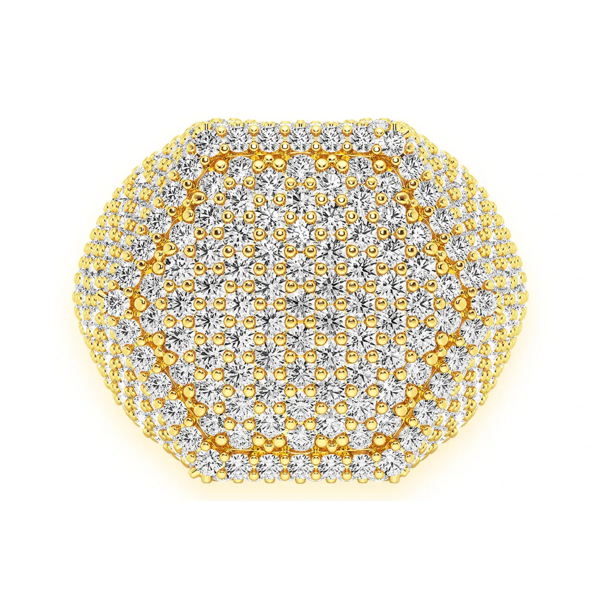 For Him Hexagon Diamond Signet Ring in Yellow Gold / Natural Diamond – Ring