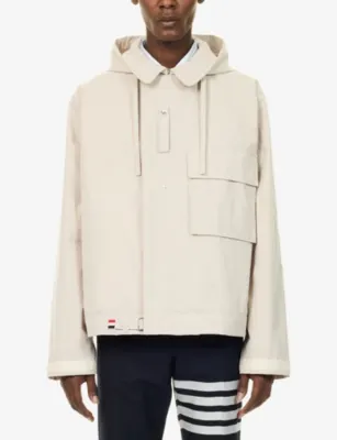 THOM BROWNE Mariner Hooded Canvas Jacket detail 3