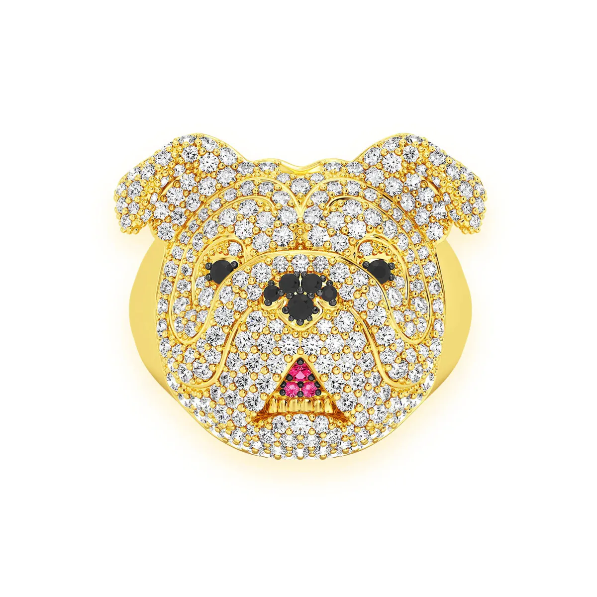 For Him Bulldog Signet Diamond Ring in Rose Gold – Ring
