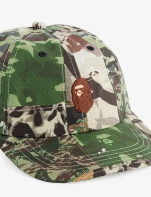 A BATHING APE Camouflage Patchwork Cotton Cap detail 2