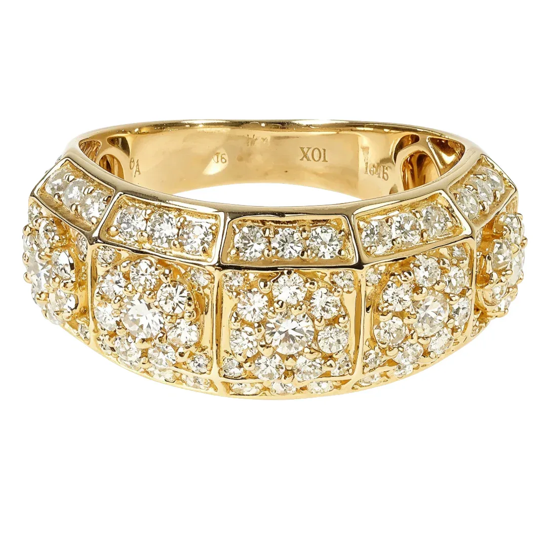 ANNA - CONSCIOUS DIAMONDS 14K Gold Flower Diamond Ring 66171 in Yellow Gold / 8.5 – Ring