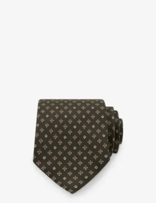 REISS Diamond-Print Silk Tie detail 2