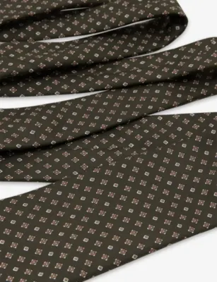 REISS Diamond-Print Silk Tie detail 3