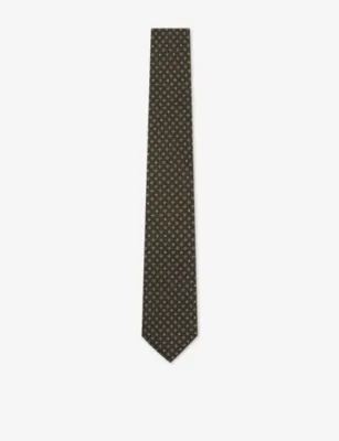 REISS Diamond-Print Silk Tie
