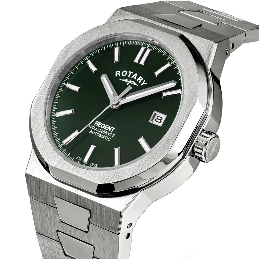 Rotary Regent 40mm Mens Watch Green in Green, additional product view 3