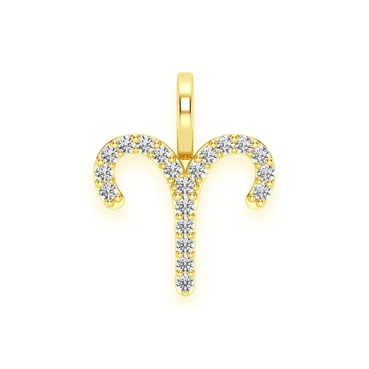 For Him Astrology Zodiac Diamond Pendant in Aries / Yellow Gold / Natural Diamond – Pendant
