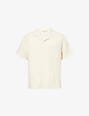 PERCIVAL Short-Sleeve Cuban-Collar Linen Shirt