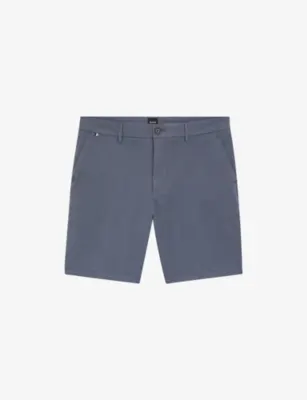 BOSS Straight-Leg Stretch-Cotton Shorts in Open Blue – Mens | Trousers & shorts | Shorts