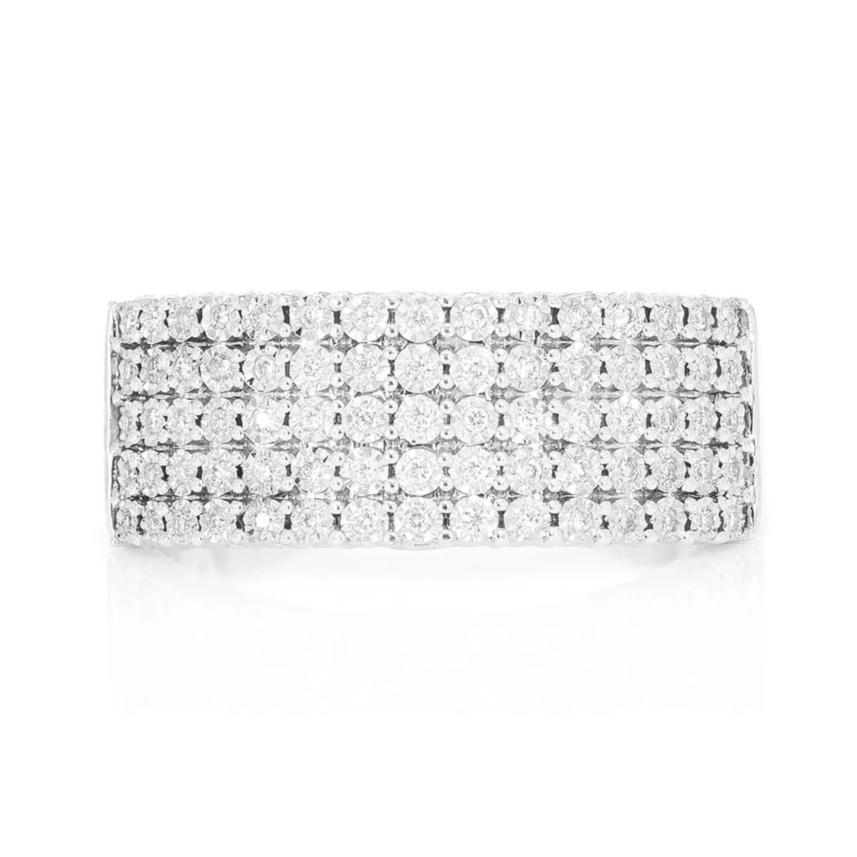 For Him Five Row Miracle Diamond Ring in White Gold / Natural Diamond – Ring