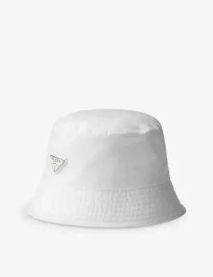 PRADA Logo-plaque nylon bucket hat - BLACK - S detail 2