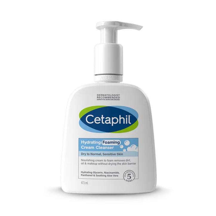 Cetaphil Hydrating Foaming Cream Cleanser Face Wash 473ml