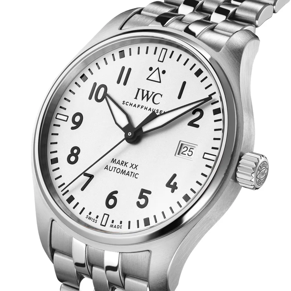 IWC Pilot Mark XX 40mm Mens Watch White detail 2