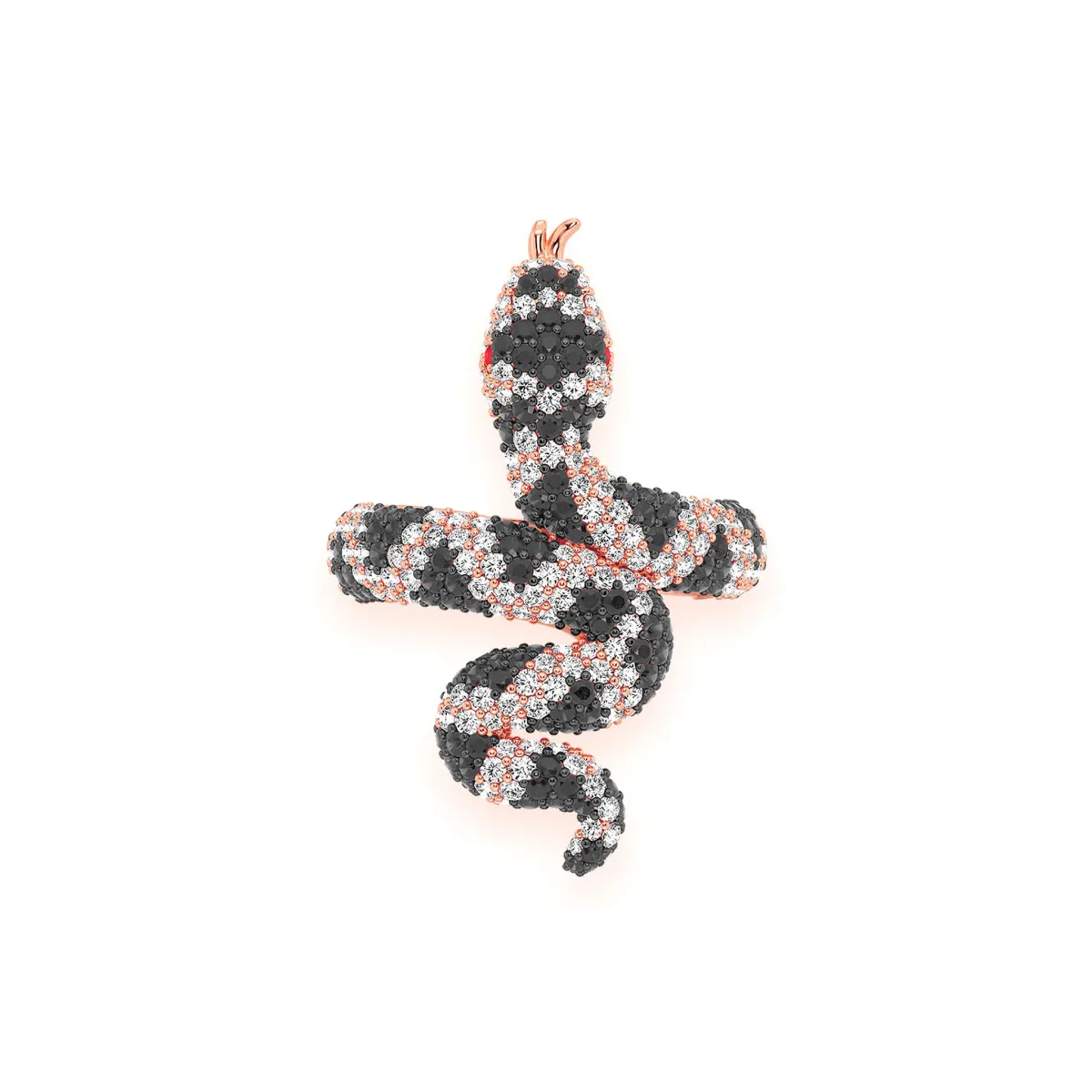 For Him Snake Diamond Ring in Black Diamond / Rose Gold – Ring
