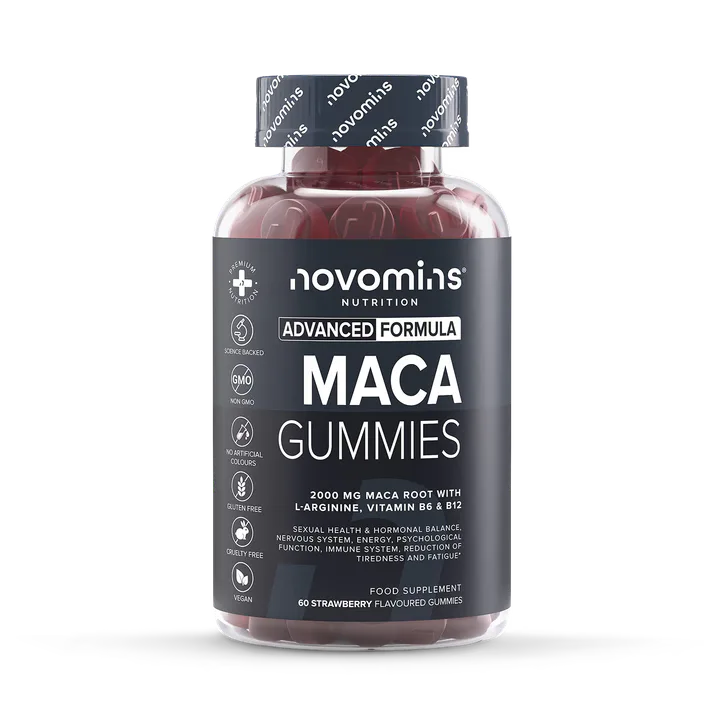 Novomins Maca Root 2000mg Strawberry Flavour 60 Gummies