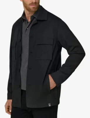 BOGGI MILANO Collared Zip-Up Stretch-Cotton Jacket detail 3