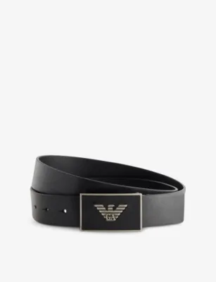 EMPORIO ARMANI Branded-Buckle Leather Belt - 34