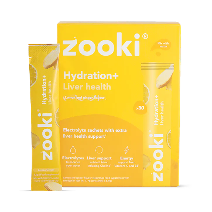 Zooki Hydration+ Liver Health, Lemon Ginger Flavour 30 Sachets
