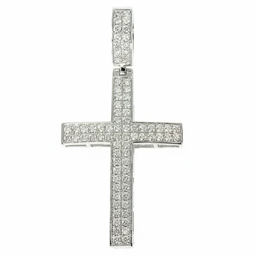 ANNA - CONSCIOUS DIAMONDS 14K Gold Diamond Cross Pendant 66176 in White Gold – Pendant