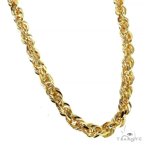 JALGAS - JOE RODEO CHAINS 14K Yellow Gold Diamond Cut Solid Rope Chain 4.5mm 68295 in 18 Inches – Chain