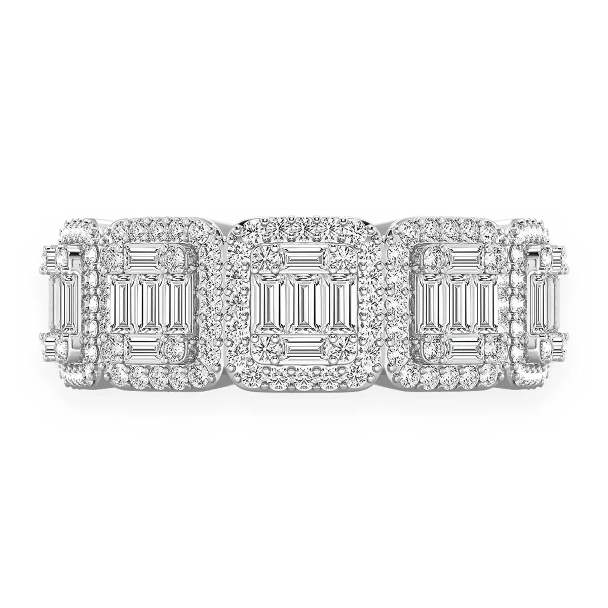 For Him Baguette & Round Diamond Band Ring