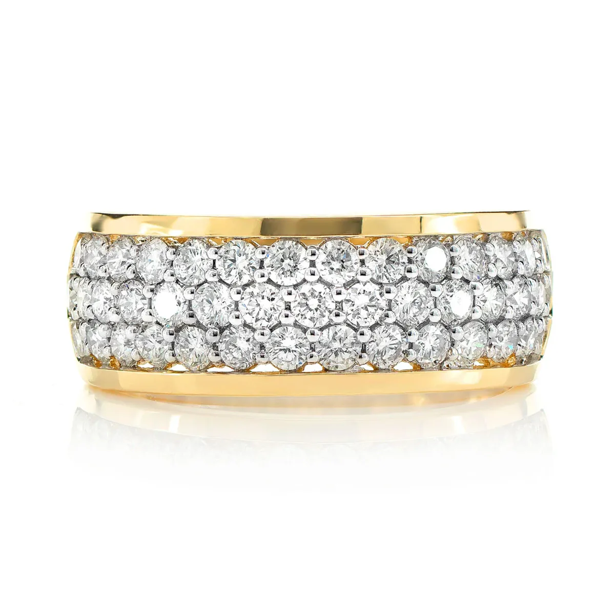 For Him Three Row Diamond Band Ring in Rose Gold / Lab Grown Diamond – Ring