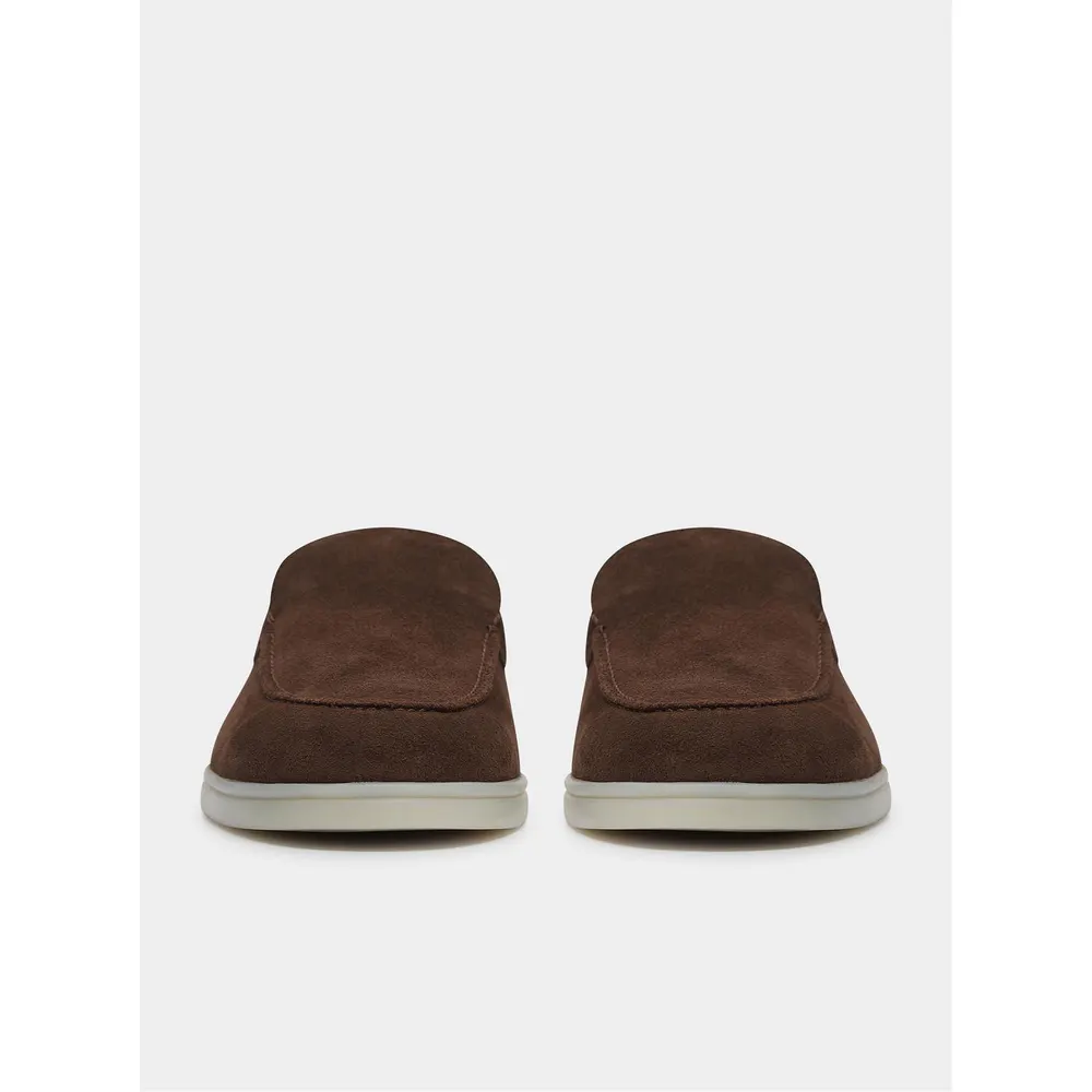 BELIER Men's Amalfi Suede Loafers in Brown, additional product view 2