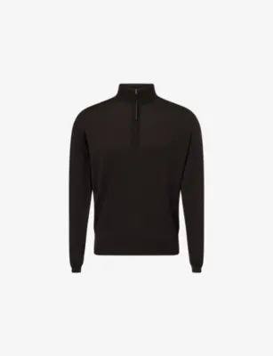 JOHN SMEDLEY Tapton Half-Zip Long-Sleeve Wool Jumper - Faulkner Brown