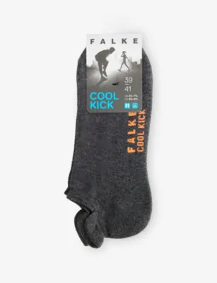 FALKE Cool Kick Knitted Stretch-Woven Socks - DARK GREY - 8-9