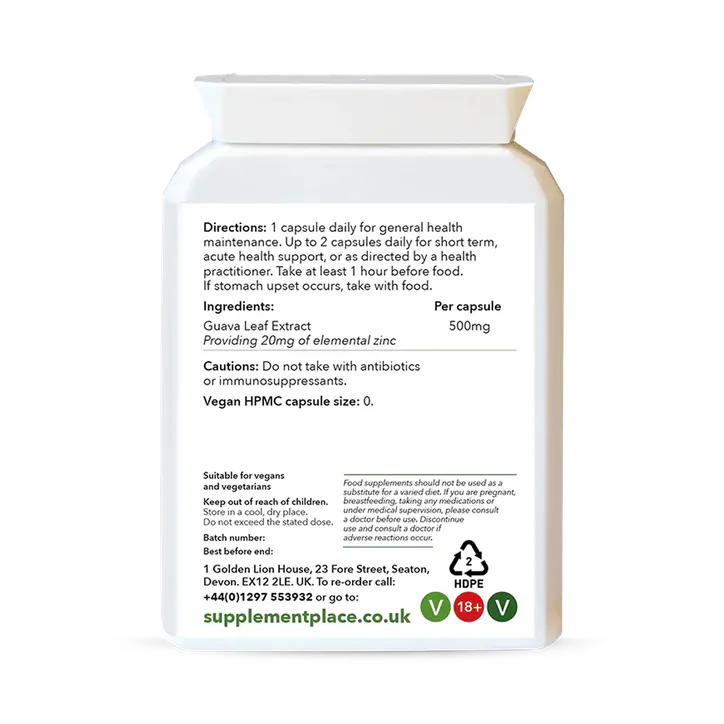 Supplement Place Wholefood Zinc from Guava 20mg | 60 Capsules detail 2