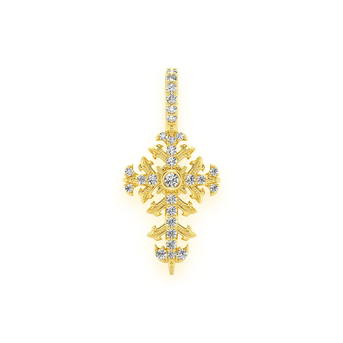 For Him Filigree Diamond Cross Pendant in 0.50ctw / Yellow Gold / Natural Diamond – Pendant