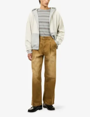 FOUND Pleated Wide-leg Demin Jeans in BEIGE, additional product view 2