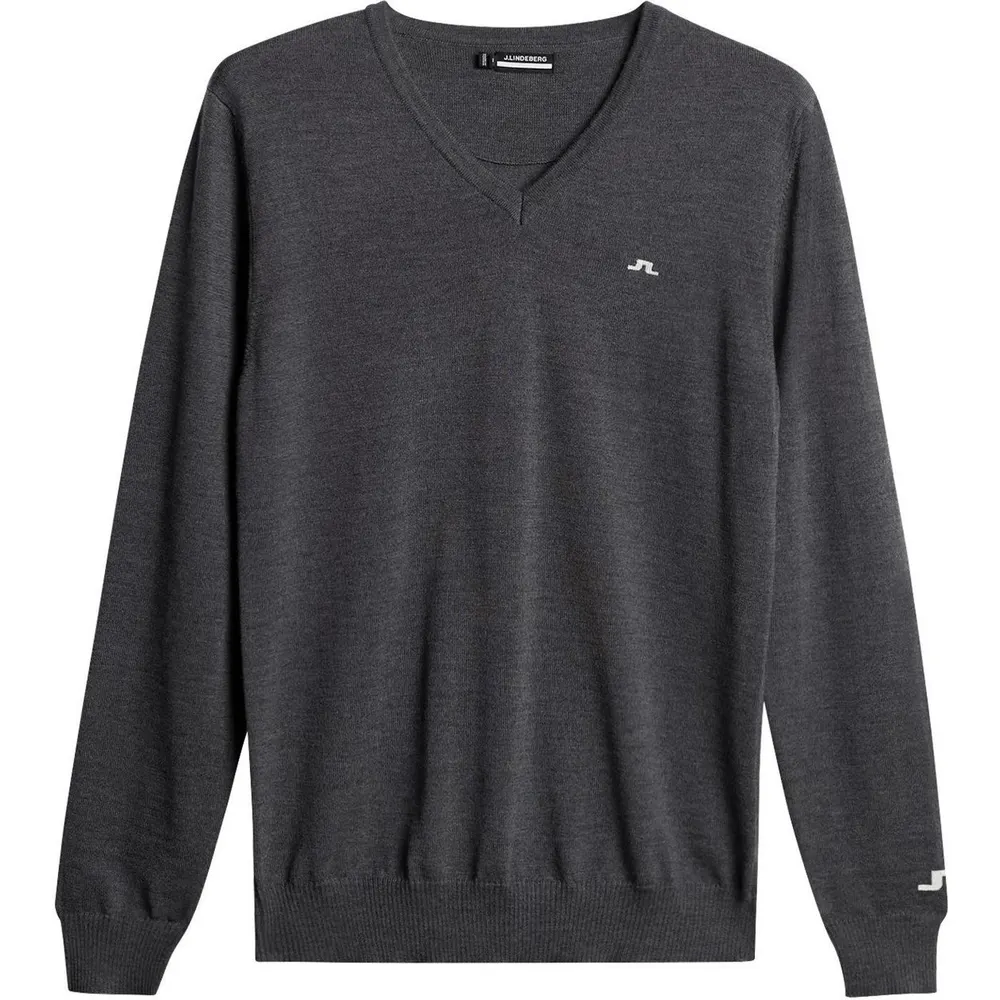 J Lindeberg Men's Junior.Lind Lymn Knitted Crew Neck Jumper in Grey Melange – Clothing
