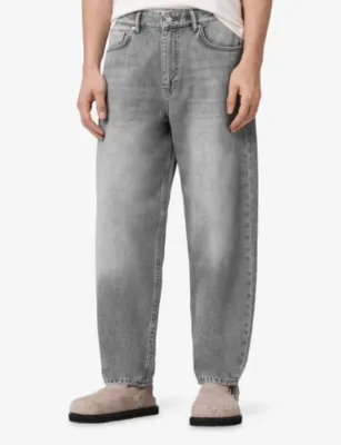 ALLSAINTS Curve Barrel-Leg Jeans in Washed Grey, additional product view 3