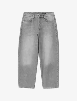 ALLSAINTS Curve Barrel-Leg Jeans in Washed Grey – Mens | Jeans | Tapered