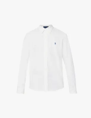 POLO RALPH LAUREN Long-sleeved logo-embroidered slim-fit cotton shirt - AVIATOR NAVY detail 2
