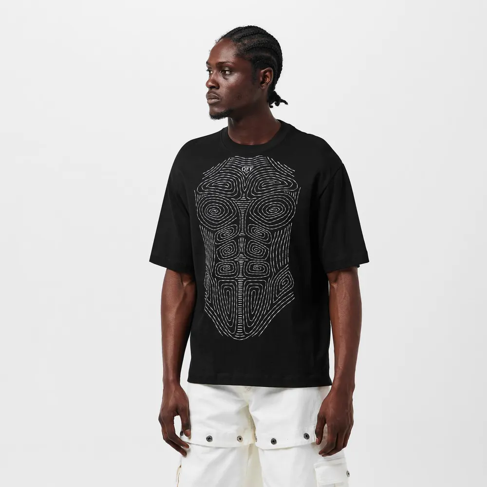Off White Men's Stitch Short Sleeve Contrast Stitch T-Shirt detail 3