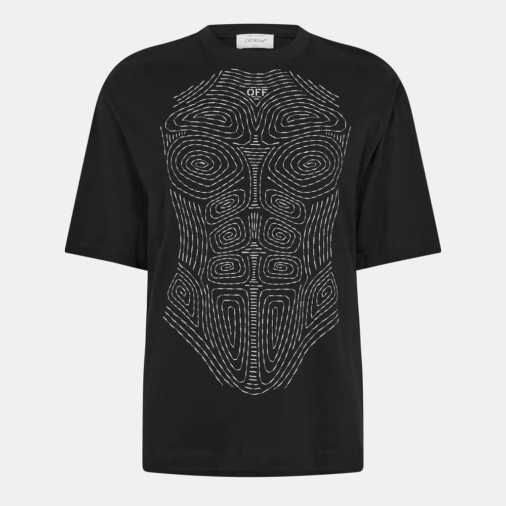 Off White Men's Stitch Short Sleeve Contrast Stitch T-Shirt