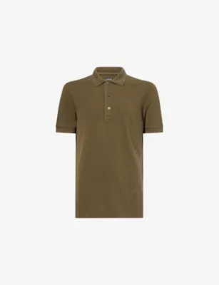 TOM FORD Embroidered-Logo Short-Sleeve Piquet Polo Shirt